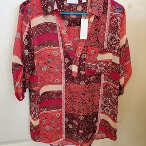 New York & Co Silky Shirt, Size M